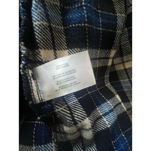 Orvis Men's Flannel Button Down Shirt Blue/White Medium - Picture 3 of 4